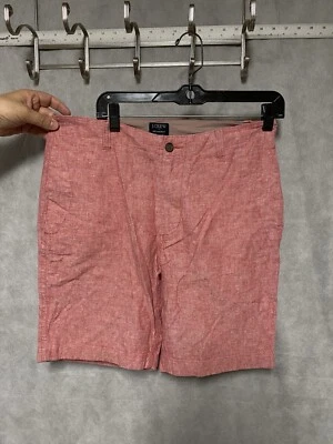 Pantalones Cortos J Crew Hombres 32 Rojo Lino Algodón Gramercy 9" Entrepierna Golf Informal H5021 Foto 1 de 4