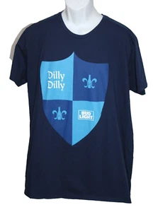 Blue Bud Light Dilly Dilly fleur-de-lis Shirt Haynes Nano-T Adult Extra Large XL - Picture 1 of 7