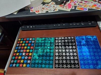 Sandylion 4 maxi 4x6,5” vintage ESTRELLAS Multi Verde Plata Azul Brillante Kromekote? Foto 1 de 4