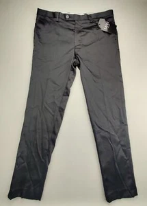 Pantalones de vestir BoohooMAN súper ajustados para hombre años 30/26" negros satinados "nuevos" - Imagen 1 de 10