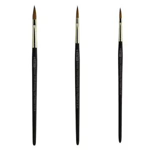 AS-80 Kolinsky Pure Sable Long Filbert Brush Set 3 pcs - Picture 1 of 5