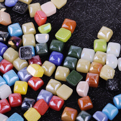 50g 3/8  Mini Vitreous Glass Mosaic Tiles Wall Craft Mixed Stained Drops Lp • 7.93€