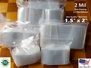 500 Reclosable 1.5" x 2" Zip Bags Reusable Jewelry Coin Lock Seal Mini 1½" x 2" - Picture 1 of 4