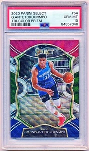 2019-20 Select Giannis Antetokounmpo Tri-Color Prizm #54 PSA 10 - POP 6 - Picture 1 of 2