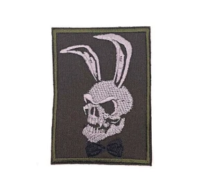 Playboy Patch Embroidered Skull - Sew-on or Hook&Loop style - Picture 1 of 1