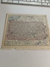 Rand, McNally & Co Antique 1899 Map Of Pennsylvania 7x6