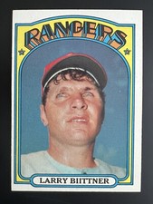 1972 Topps Baseball Card# 122 Larry Biittner / Outfielder Texas Rangers / (RC)