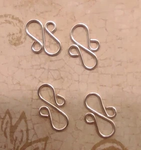 S Hook Connector Link Jewelry Clasp Finding, Silver (4) - Picture 1 of 2