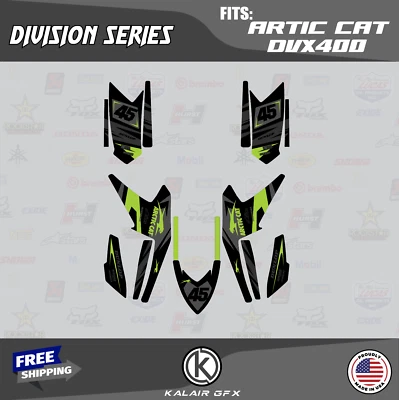 Graphics Kit for ARCTIC CAT DVX400 (2005-2008) Division - Green Gray 16 Mil - Изображение 1 из 4