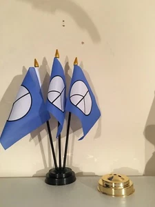 CND PEACE TABLE FLAG SET of 3 flags and base - Picture 1 of 1