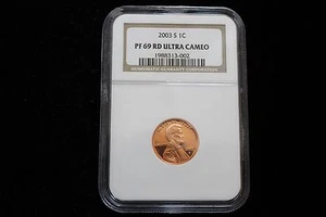 2003-S LINCOLN CENT, NGC GRADED PROOF 69 RD ULTRA CAMEO - Picture 1 of 3
