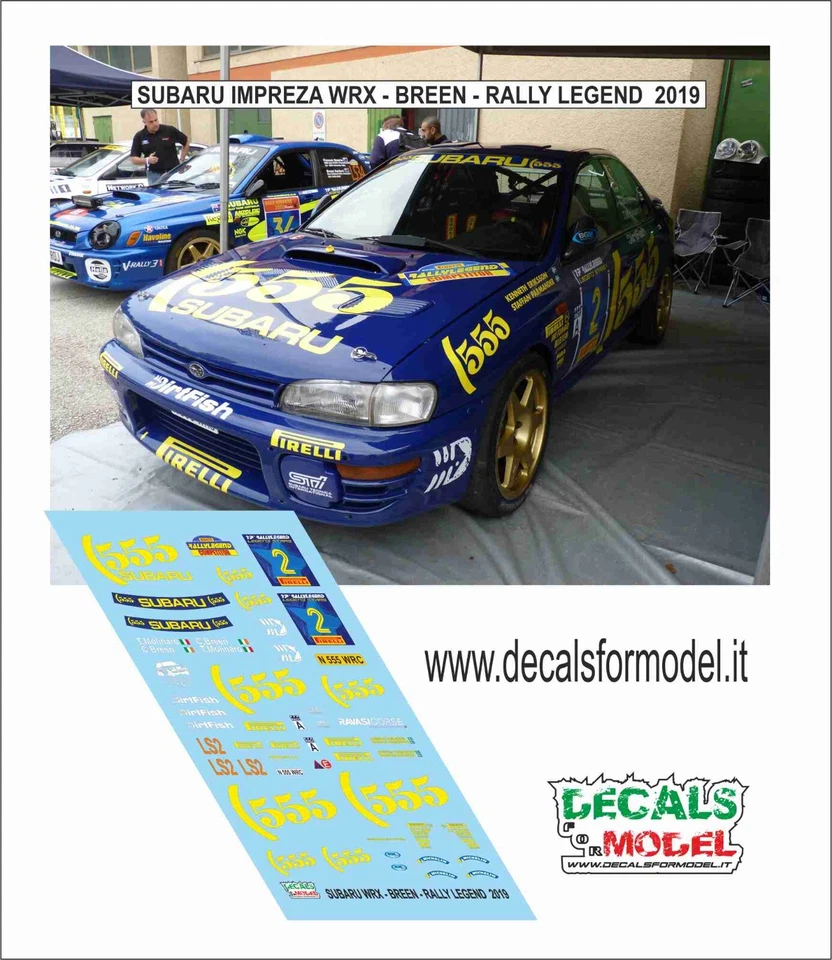 DECALS 1:43 SUBARU IMPREZA WRX BREEN RALLY LEGEND 2019 - Immagine 1 di 1