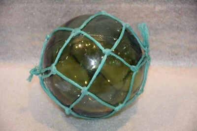 Vintage Portuguese Green Glass Buoy Fishing Floaters #2 - Image 1 of 4