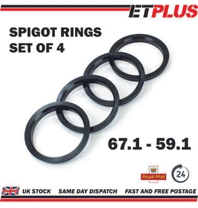 Spigot Rings 67.1 - 59.1 Wheel Hub Centre Rings - Picture 1 of 3