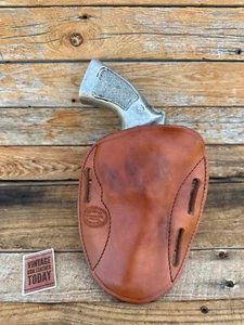 Rob Leahy Simply Rugged Brown Leather OWB Holster For S&W N Frame Revolver 4" - Picture 1 of 3