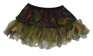 Ladies 12" Camouflage Soldier Cyber Tutu Skirt Army Girl Military Fancy Dress - Picture 1 of 1