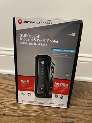 Motorola Surfboard Modem and WiFi Router N300 300 Dual Band Model SBG6580 - Image 1 of 4