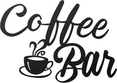 Accesorios de barra de café letrero de barra de café para pared metal rústico colgante arte de pared Vi Foto 1 de 4