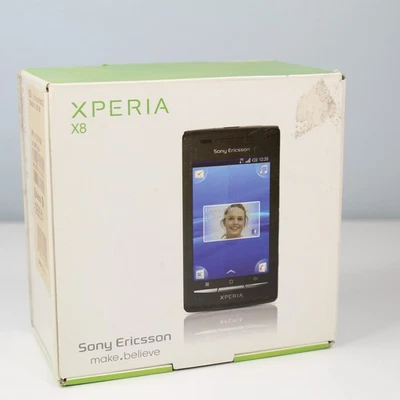 Rare Vintage Sony Ericsson Xperia X8 Smartphone Android Black Genuine In Box