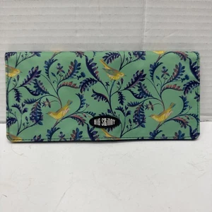 Big Skinny Women's Executive Bi-Fold Checkbook Slim  Card Holder teal, Birdsong - Picture 1 of 6