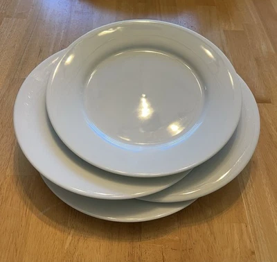 Crate & Barrel White Dinner Plates Set Of 4 Round 10.5” Sri Lanka - Image 1 of 4