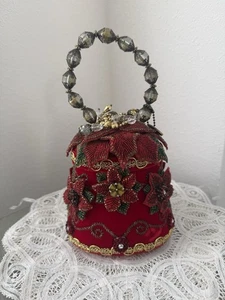 Mary Frances Urlaub rot grün gold Perlen Weihnachten Weihnachtsstern Bucket Bag - Bild 1 von 15