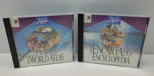 VINTAGE Microsoft Home Encarta 95 & 96 Encyclopedia For PC CD-ROM Complete - Picture 1 of 5