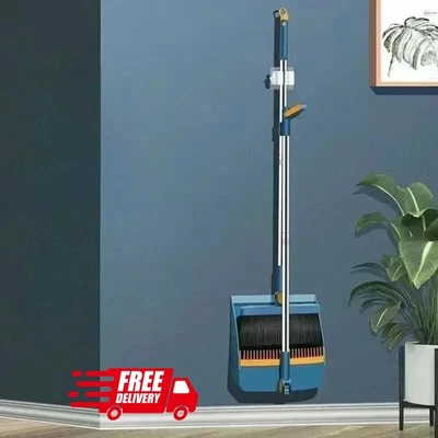 Juego de escoba y recogedor 3 en 1 con mango largo y peine - Ideal para limpieza del hogar Foto 1 de 4