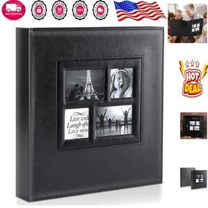 Classic 4x6 Photo Album with 600 Pockets - Stylish Leather for Family Memories - Picture 1 of 10