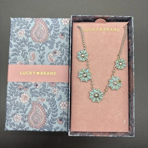 Collana fiore margherita marca fortunata turchese tono argento accento semiprezioso - Foto 1 di 7