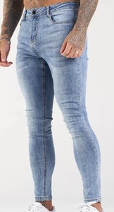 Jeans Icon Amsterdam The Lorenzo Azul Pálido Talla 32 Calce Súper Ajustado Nuevos con Etiquetas - Imagen 1 de 2