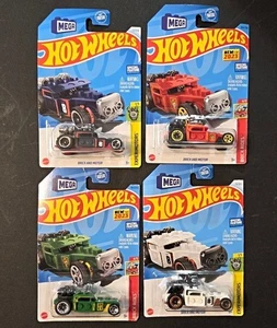 4 HOT WHEELS cars Brick and Motor Experimotors Brick Rides Bone Shaker Mega four - Picture 1 of 5