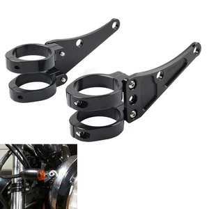 45MM Motorcycle Headlight Bracket Mount Clamp Fork Tube Holder For Harley - Picture 1 of 11