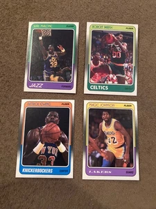 Lote de 4 cartas Fleer 1988-89 Parroquia Ewing Magic Malone - Imagen 1 de 2