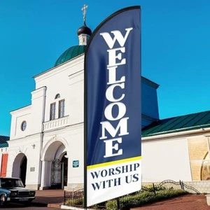 Church Flags for Worship, 11FT Windless Welcome Worship Church Flags for Outs... - Picture 1 of 7