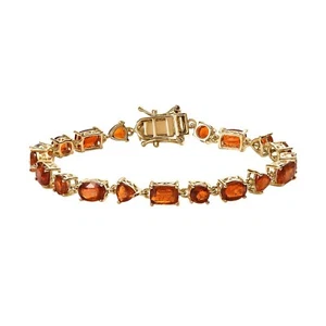 9.50 Ct Ovel Cut Natural Citrine Women tennis Bracelet in 925 Sterling silver - Picture 1 of 4
