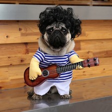 Pet dog guitarist Clothes funny guitar costume Bago guitar cosplay clothes S0C5