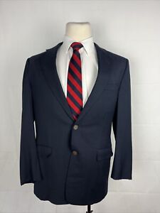 Hickey Freeman Men's Navy Blue Solid Wool Blazer 40R $1,895