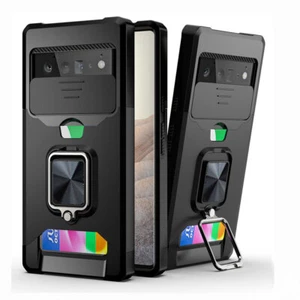 For Google Pixel 6 6A 6 Pro 7 7 Pro Card Solt Stand Shockproof Phone Case Cover - Picture 1 of 19