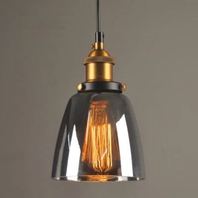 Smoky Gray Glass Pendant Light Ceiling Lamp Kitchen Bar Chandelier Lighting - Image 1 of 4