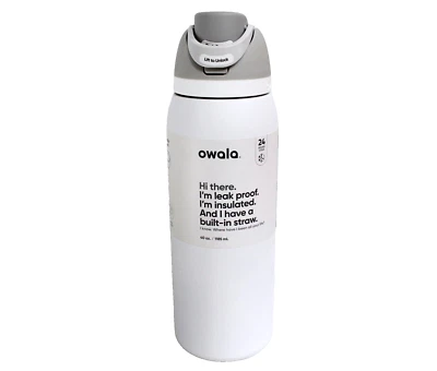 Owala FreeSip White Shy Marshmallow Stainless Steel Water Bottle 40oz - Image 1 of 4