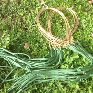 10 NEW BRASS RABBIT WIRES WITH BRASS FREE RUNNING EYE HUNTING SURVIVAL SNARE - Picture 1 of 3