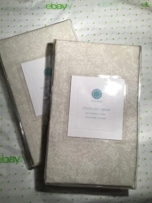 ¡NUEVO! Martha Stewart 100 % algodón beige blanco estampado coral 2x farsa estándar ($100) Foto 1 de 4