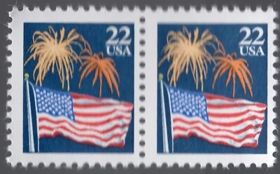 Scott #2276 Flag & Fireworks Horizontal Pair of Stamps - MNH - Image 1 of 2