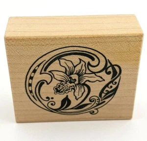 PSX 1993 Rubber Stamp Floral Letter O F1114 - Picture 1 of 6