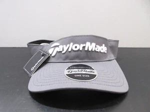 Taylormade Hat Cap Strap Back Gray White Logo Golf Golfer Adjustable Visor Mens - Picture 1 of 9