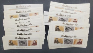Suriname Stamp Scott #693A Chess Champions Set of 100 Souvenir Sheets - Picture 1 of 2