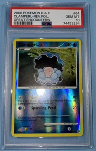 PSA 10 GEM MINT - Clamperl 64/106 Reverse Holo - Grandi Incontri Pokemon POP 2 - Foto 1 di 10