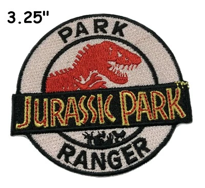 ATHENA BRANDS Jurassic Park Ranger T-Rex Movie Logo Embroidered Iron-on Patch Applique Gift