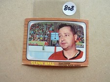 VINTAGE HOCKEY CARD TOPPS  1966 CHICAGO BLACK HAWKS  GLENN HALL NO808